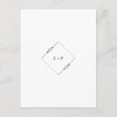 ミニマモダンリスト白黒結婚ズクラシック エンクロージャーカード (裏面)