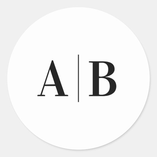 ミニマモダンリスト白黒結婚ズモノグラム ラウンドシール (正面)