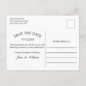 ミニマモダンリスト白黒結婚ズ 案内ポストカード (裏面)