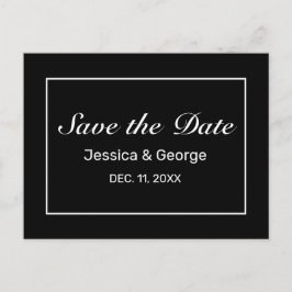 ミニマモダンリスト白黒結婚ズ 案内ポストカード