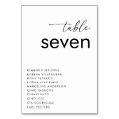 ミニマモダンリスト白黒結婚タイポグラフィ テーブルナンバー (裏面)