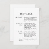 ミニマモダンリスト白黒結婚詳細 エンクロージャーカード (正面/裏面)