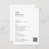 ミニマモダンリスト白黒結婚詳細 エンクロージャーカード (正面/裏面)