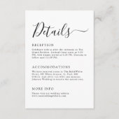 ミニマモダンリスト白黒結婚詳細 エンクロージャーカード (正面)