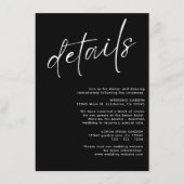 ミニマモダンリスト白黒結婚詳細 エンクロージャーカード (正面)