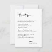 ミニマモダンリスト白黒結婚詳細 招待状 (正面)