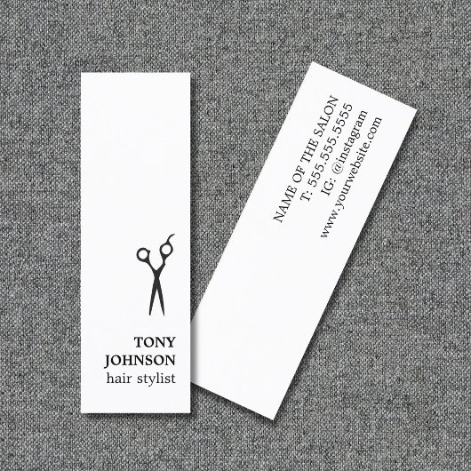 ミニマモダンリスト白黒美容師 スキニー名刺