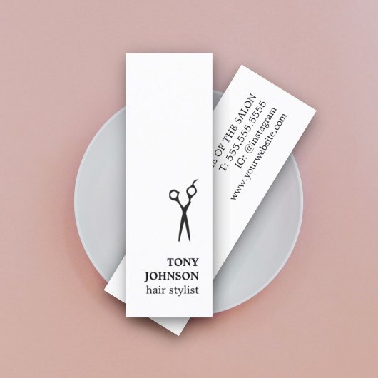 ミニマモダンリスト白黒美容師 スキニー名刺