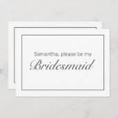 ミニマモダンリスト白黒花嫁メイドカード セーブザデート (正面/裏面)