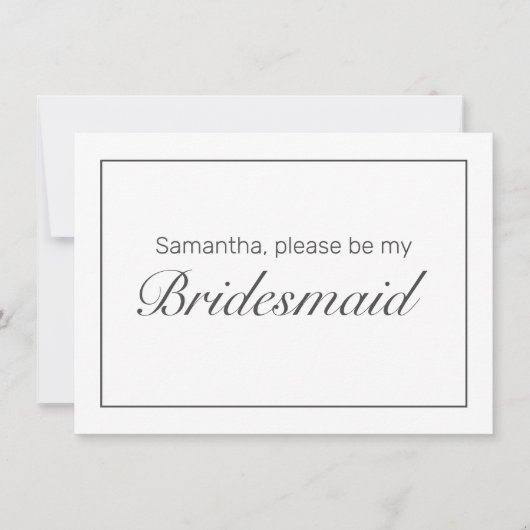 ミニマモダンリスト白黒花嫁メイドカード セーブザデート (正面)