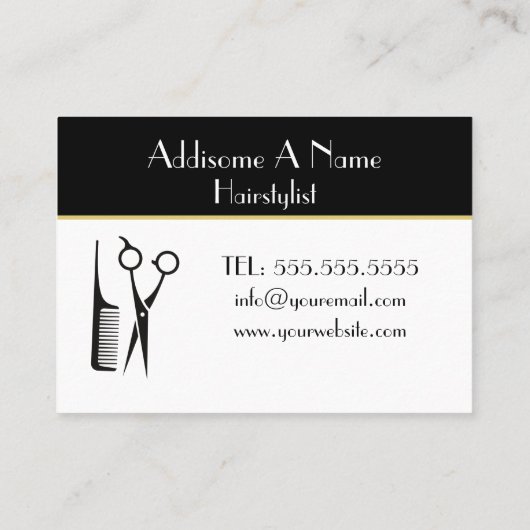 ミニマモダンリスト白黒金ゴールド 名刺 (裏面)