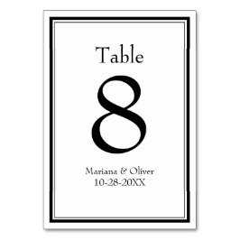 ミニマモダンリスト白黒 テーブルナンバー