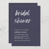 ミニマモダンリスト石板グレーブライダルシャワー 招待状 (正面/裏面)