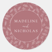 ミニマモダンリスト砂漠バラボタニカル結婚ズ ラウンドシール (正面)