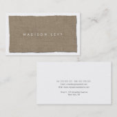 ミニマモダンリスト破れたキャンバスグランジ 予約カード (正面/裏面)