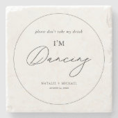 ミニマモダンリスト私が踊りである私の飲み物を取らない ストーンコースター (正面)