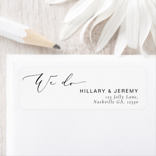 ミニマモダンリスト私たちは結婚の差出人住所 ラベル (インサイチュ)