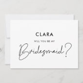 ミニマモダンリスト私の花嫁のメイドカードになる 招待状 (正面)