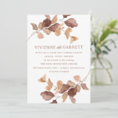 ミニマモダンリスト秋のユーカリ葉プスズ結婚ズ 招待状 (スタンド正面)