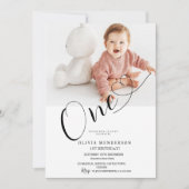 ミニマモダンリスト第1誕生日男女兼用 招待状 (正面)