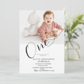 ミニマモダンリスト第1誕生日男女兼用 招待状 (スタンド正面)