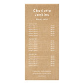 ミニマモダンリスト素朴クラフトサロンサービスメニュー ラックカード (正面)