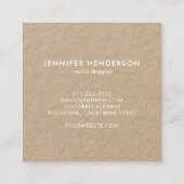 ミニマモダンリスト素朴クラフトプロフェッショナル スクエア名刺 (裏面)