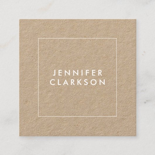 ミニマモダンリスト素朴クラフトプロフェッショナル スクエア名刺 (正面)