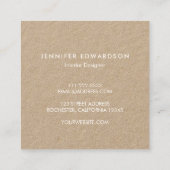 ミニマモダンリスト素朴クラフトプロフェッショナル スクエア名刺 (裏面)