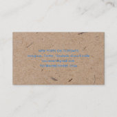 ミニマモダンリスト素朴クラフト紙ネオンブルー 名刺 (裏面)