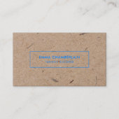 ミニマモダンリスト素朴クラフト紙ネオンブルー 名刺 (正面)