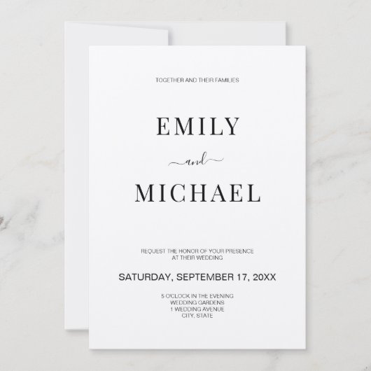 ミニマモダンリスト素朴クラフト結婚式招待状 招待状 (正面)