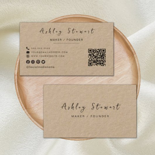 ミニマモダンリスト素朴プロフェッショナルQrコード 名刺