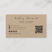 ミニマモダンリスト素朴プロフェッショナルQrコード 名刺 (正面)