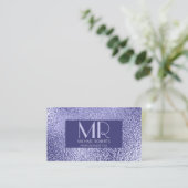 ミニマモダンリスト紫色の箔メタリック 名刺 (スタンド正面)