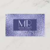 ミニマモダンリスト紫色の箔メタリック 名刺 (正面)