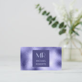 ミニマモダンリスト紫色の箔メタリック 名刺 (スタンド正面)