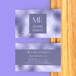 ミニマモダンリスト紫色の箔メタリック 名刺