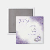 ミニマモダンリスト紫薄紫結婚ズ マグネット (正面/裏面)