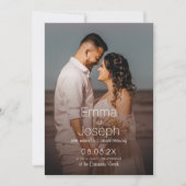 ミニマモダンリスト結婚した写真アナウンスメントカード (正面)