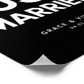 ミニマモダンリスト結婚たった今結婚しました徴候 ポスター (角)