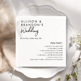 ミニマモダンリスト結婚のおもしろい事実 スタンダードカクテルナプキン