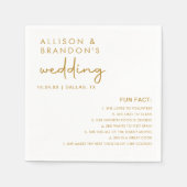 ミニマモダンリスト結婚のおもしろい事実 スタンダードカクテルナプキン (正面)