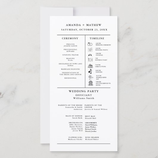 ミニマモダンリスト結婚のインフォグラフィック計画 (正面)