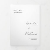 ミニマモダンリスト結婚のインフォグラフィック計画 三つ折り招待状 (カバー)