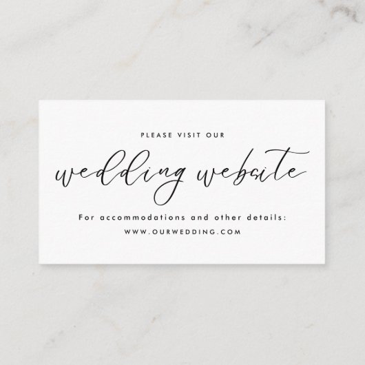 ミニマモダンリスト結婚のウェブサイト エンクロージャーカード (裏面)