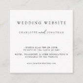 ミニマモダンリスト結婚のウェブサイトQRコードエンクロサー エンクロージャーカード (正面)