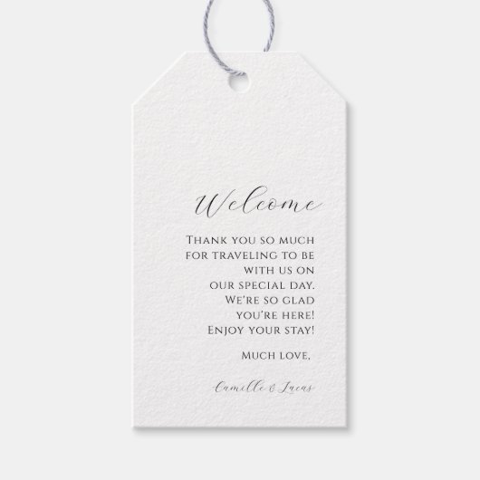 ミニマモダンリスト結婚のウェルカムギフトラベル ギフトタグ (正面)