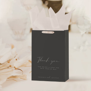 ミニマモダンリスト結婚のゲストありがとう ミディアムペーパーバッグ
