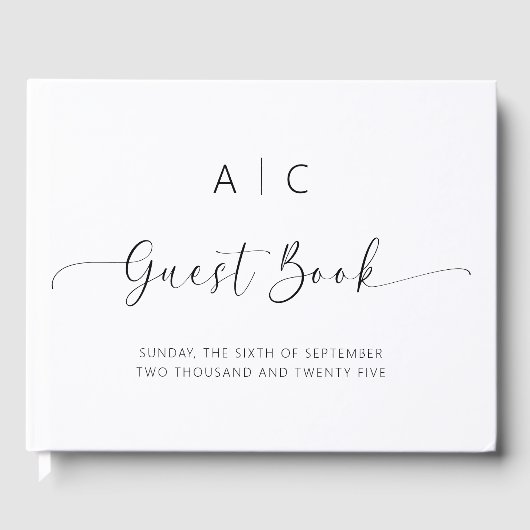 ミニマモダンリスト結婚のゲストブック ゲストブック (正面)